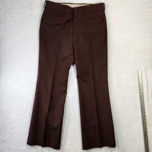 Vintage Levi's Panatela Sportswear Mens Brown Flare Leg Dress Pants Size 36x32